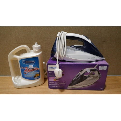 6189 - Wet And Forget Shower Cleaner Spray and a Philips Azur Steam Iron (332-485,493) *This lot is subject... 