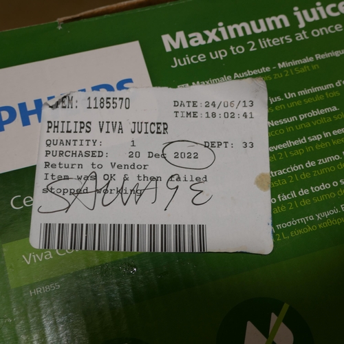 6208 - Philips Viva Juicer - Hr1855/70    (332-520) *This lot is subject to vat