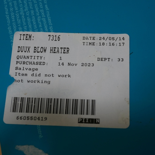 6237 - Duux Blow Threesixty 2 Heater  (332-259) *This lot is subject to vat