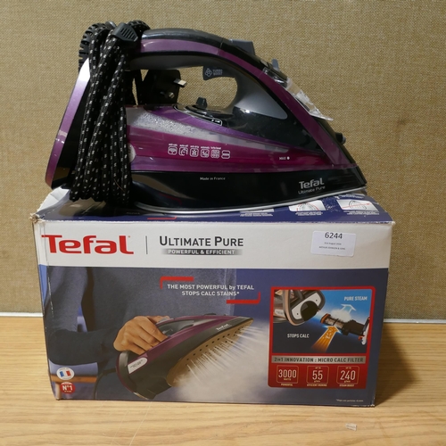 6244 - Tefal Ultimate Pure Steam iron Fv9830G0 (332-308) *This lot is subject to vat