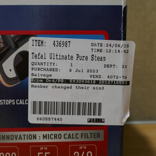 6244 - Tefal Ultimate Pure Steam iron Fv9830G0 (332-308) *This lot is subject to vat