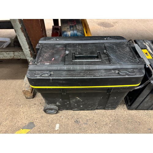 2034 - A selection of tool boxes including DeWalt T-Stak cases, a mobile tool chest and a metal cantilever ... 