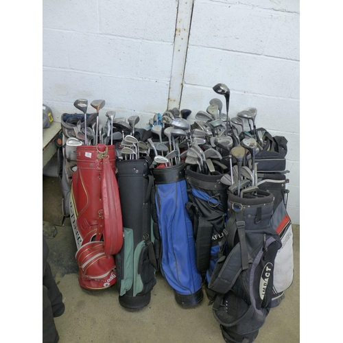 2199 - 12 golf bags including Top-Flite, Forgan St Andrews, Fazer, Titleist, Max-Fli, Hill Billy etc. and a... 