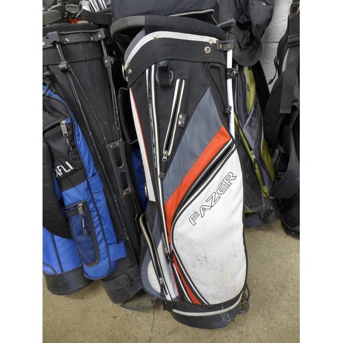 2199 - 12 golf bags including Top-Flite, Forgan St Andrews, Fazer, Titleist, Max-Fli, Hill Billy etc. and a... 