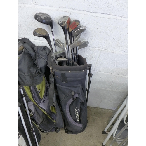 2199 - 12 golf bags including Top-Flite, Forgan St Andrews, Fazer, Titleist, Max-Fli, Hill Billy etc. and a... 