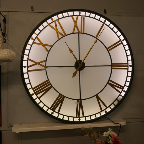 1310 - An extra large illuminated Westminster wall clock