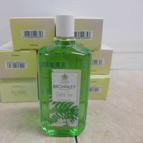 2068 - 8 x 250ml bottles of Bronnley England English fern cologne