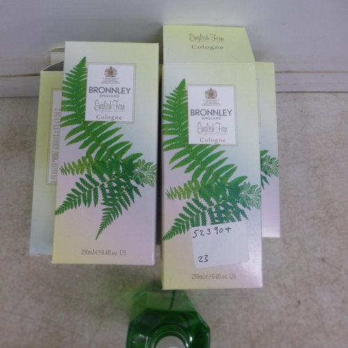 2068 - 8 x 250ml bottles of Bronnley England English fern cologne