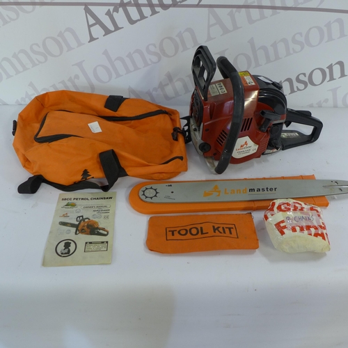 2170 - A Landmaster TT-CS5800 petrol chainsaw with carry bag tool kit and spare chain