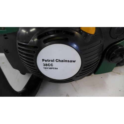 2189 - A McCulloch Gladiator 550 petrol driven hedge trimmer and a model TRY38PCSA 38cc petrol chainsaw  * ... 