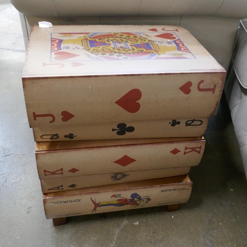 1373 - A five drawer chest in the form of playing cards