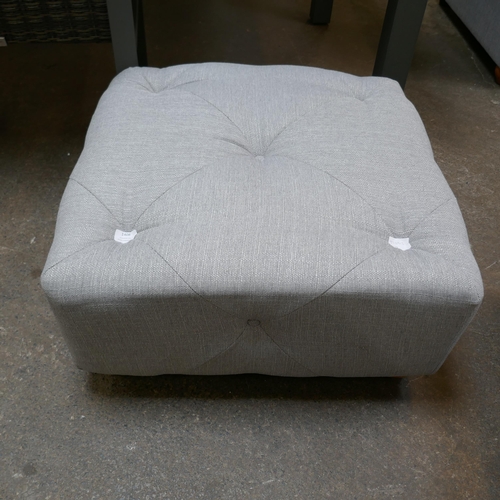 1406 - Grey weave buttoned footstool