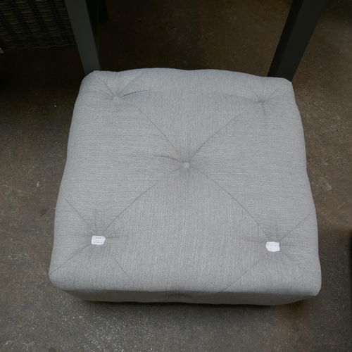 1408 - Grey weave buttoned footstool