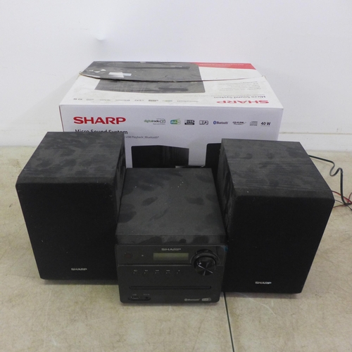 2105 - A Sharp XL-B515D(BK) micro sound system with DAB/DAB+ digital radio, FM radio, CD player, USB Playba... 