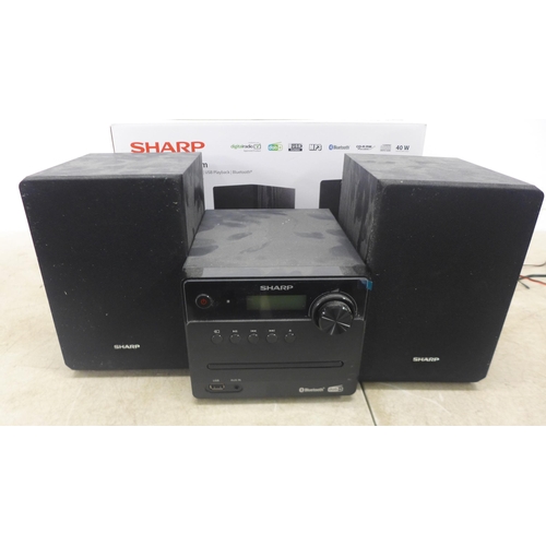 2105 - A Sharp XL-B515D(BK) micro sound system with DAB/DAB+ digital radio, FM radio, CD player, USB Playba... 