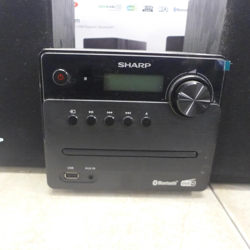 2105 - A Sharp XL-B515D(BK) micro sound system with DAB/DAB+ digital radio, FM radio, CD player, USB Playba... 