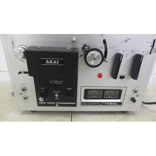 2106 - An Akai solid state 1720L four track stereophonic solid state studio reel to reel recorder