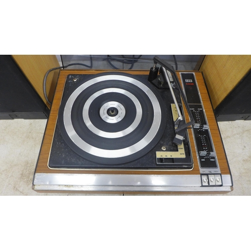 2109 - An ITT KA1026 record player and a pair of Mordaunt-Short speakers