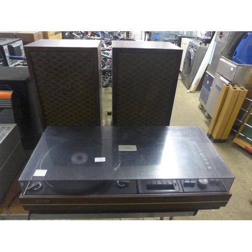 2115 - A Sharp model SG-31SE stereo music centre and a pair of Dynatron LS 6218PM stereo speakers