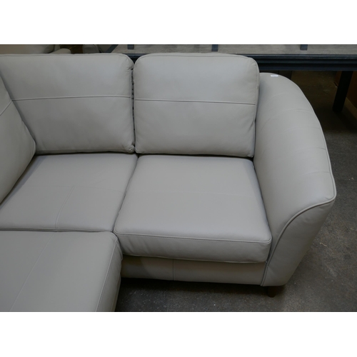 1425 - Grey stone leather corner sofa