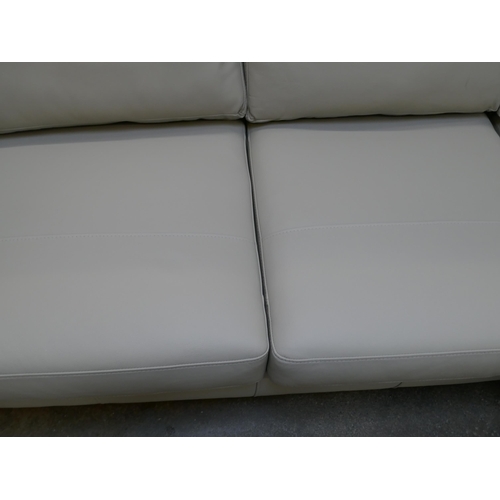 1425 - Grey stone leather corner sofa