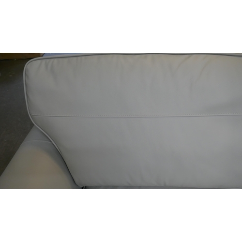 1426 - Grey stone leather three seater sofa