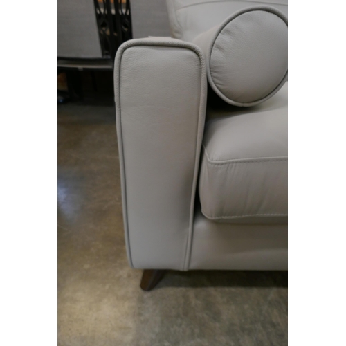 1427 - Grey stone leather corner sofa