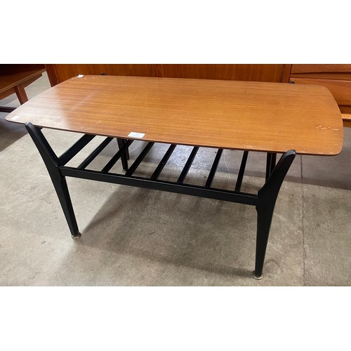 61 - A Nathan tola wood and black coffee table