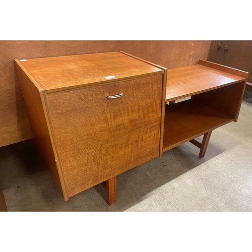 70 - A teak record cabinet