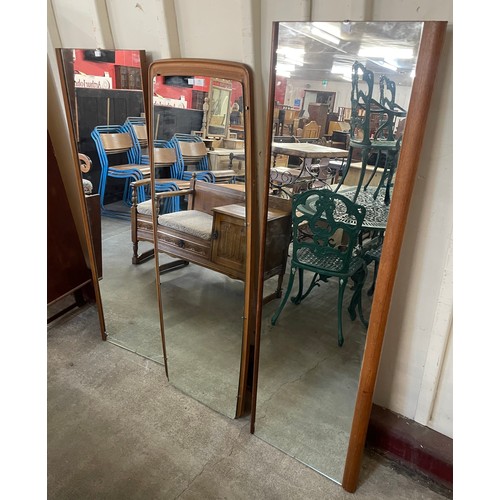 101 - Three teak framed mirrors