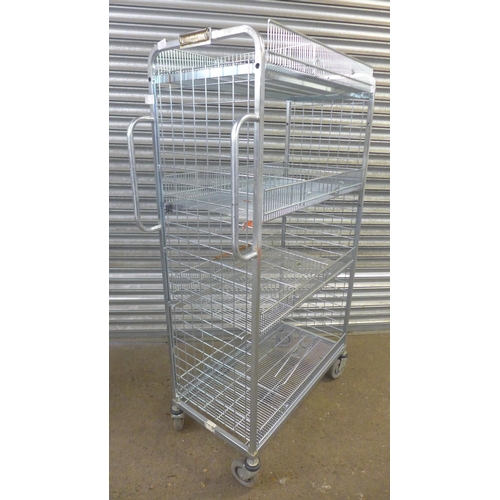 2151 - A 4 tier galvanized steel catering trolley