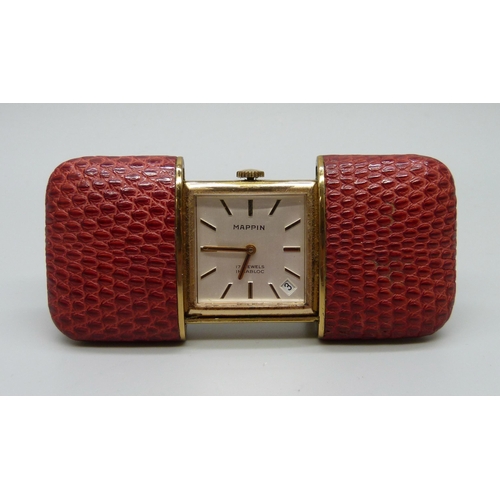 1053 - A Mappin snake skin effect vintage purse watch