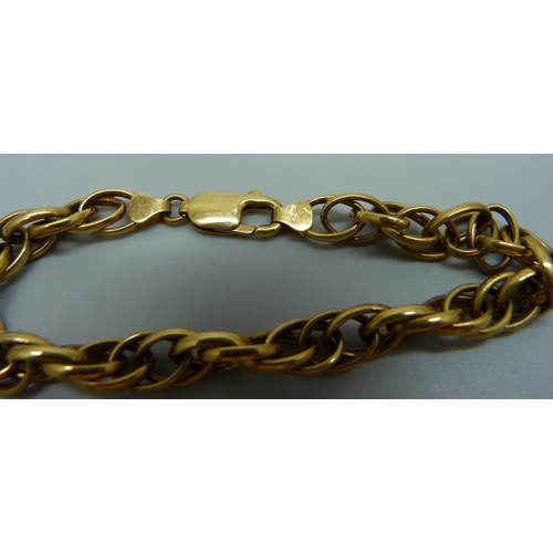 1111 - An 18ct gold Uno-Aerre Italian bracelet, 20cm,  11.8g