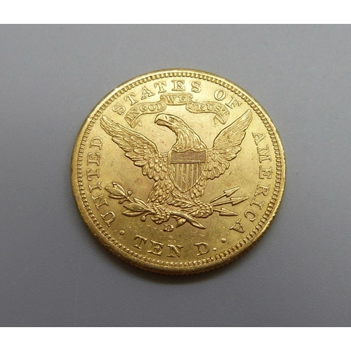 1116 - A US 1906 ten dollar gold coin