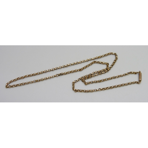 1123 - A 9ct gold belcher chain, 3.4g