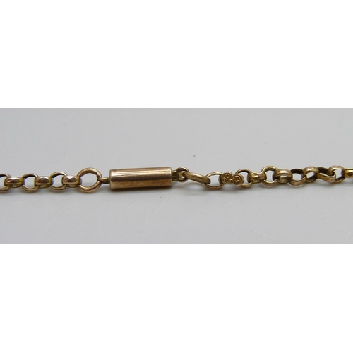 1123 - A 9ct gold belcher chain, 3.4g