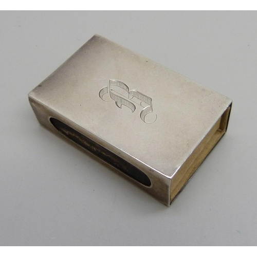 1140 - A silver matchbox holder, Birmingham, 1936, 13.3g