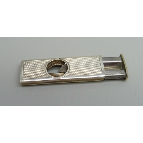 1141 - A silver cigar cutter, Birmingham, 1971, 13.4g