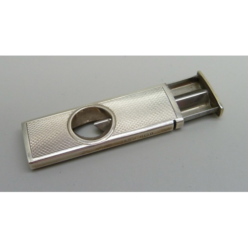 1141 - A silver cigar cutter, Birmingham, 1971, 13.4g