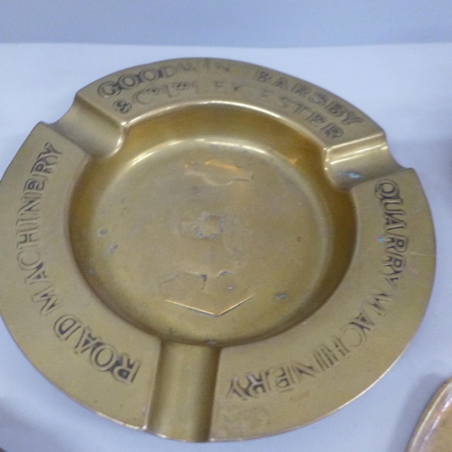 1151 - A Goodwin Barsby brass ashtray, etc. **PLEASE NOTE THIS LOT IS NOT ELIGIBLE FOR IN-HOUSE POSTING AND... 