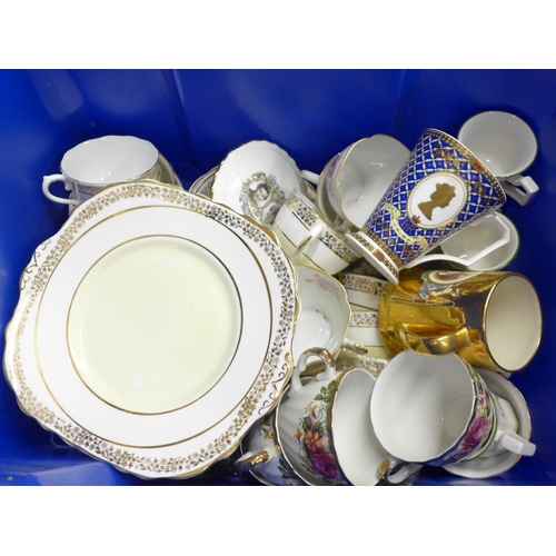 1180 - Various tea sets and ER commemorative mugs, etc. **PLEASE NOTE THIS LOT IS NOT ELIGIBLE FOR IN-HOUSE... 