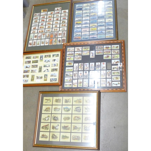 1183 - Five sets of cigarette cards, framed **PLEASE NOTE THIS LOT IS NOT ELIGIBLE FOR IN-HOUSE POSTING AND... 