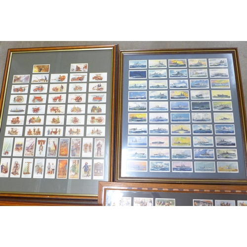 1183 - Five sets of cigarette cards, framed **PLEASE NOTE THIS LOT IS NOT ELIGIBLE FOR IN-HOUSE POSTING AND... 