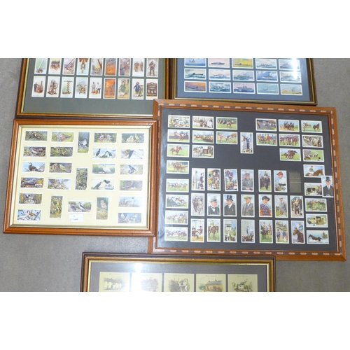 1183 - Five sets of cigarette cards, framed **PLEASE NOTE THIS LOT IS NOT ELIGIBLE FOR IN-HOUSE POSTING AND... 