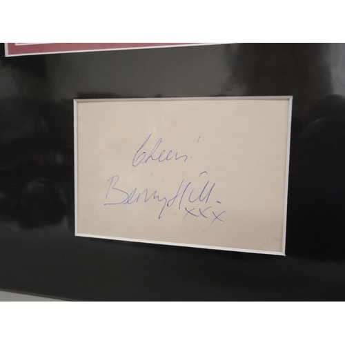 611 - Benny Hill, signed display, no CoA