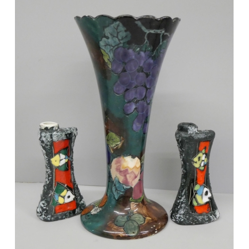 613 - A Hancock & Sons vase, 23.5cm and two small Italian posy vases