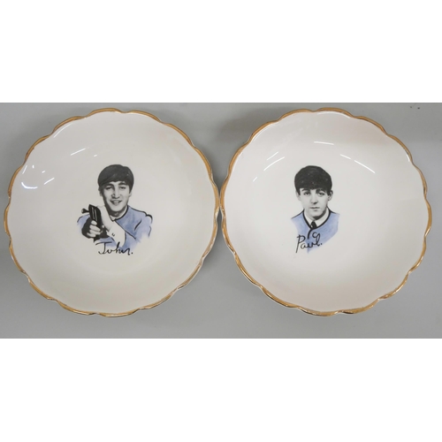 627 - The Beatles, four Washington Pottery candy dishes