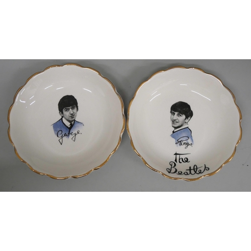 627 - The Beatles, four Washington Pottery candy dishes