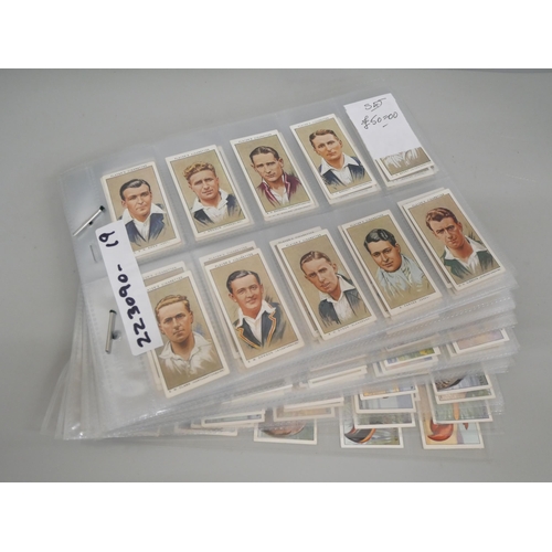 636 - Cigarette cards, seven complete Players sets, including Cricket 1934 & 1938, Game Birds, Butterflies... 