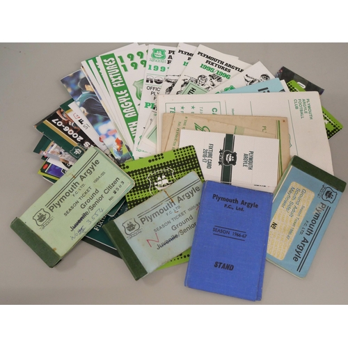 640 - 42 Plymouth Argyle fixture lists and season tickets, 1948 to 2020